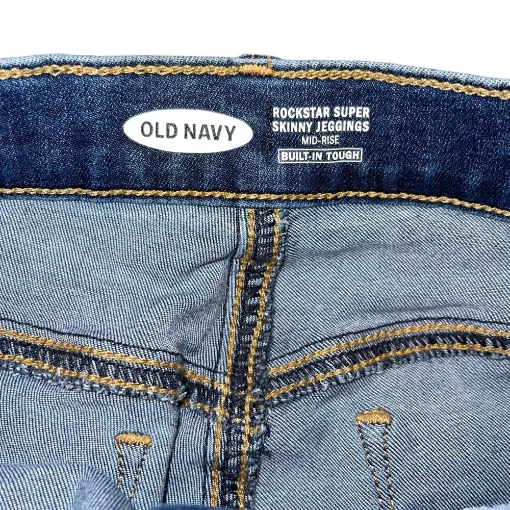 Old Navy Girls Rockstar Super Skinny Ankle Mid-Rise Dark Blue Jeans Size: 12 EUC